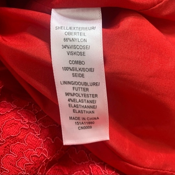 Aidan Mattox Red Lace Strapless Ruffle Hem Mini Dress - Picture 12 of 14